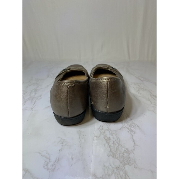 Clarks Women's Concert Band Wedge Leather Pump Shoes Brown Metallic 7.5M - Picture 3 of 8